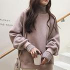 Knit-panel Layered Over-fit Sweatshirt