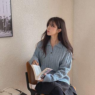 Collared Cable Sweater