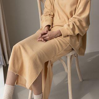N Efct H-line Maxi Fleece Skirt