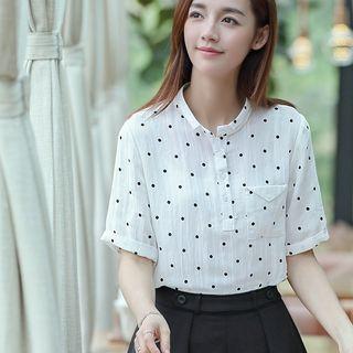 Polka Dot Short-sleeve Blouse