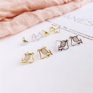 Rhinestone Dog / Heart Earring (various Designs)