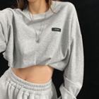 Drawstring-hem Loose-fit Cropped Top