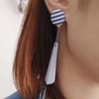 Striped Stud Drop Earring / Ear Cuff