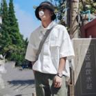 Elbow-sleeve Chinese Character Shirt