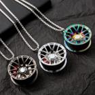 Wheel Pendant Stainless Steel Necklace
