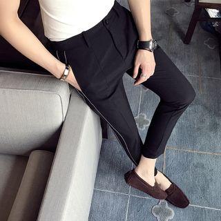 Contrast Trim Slim-fit Pants