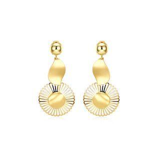 Gold Openwork Flower Earrings Golden - One Size