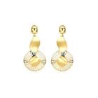 Gold Openwork Flower Earrings Golden - One Size