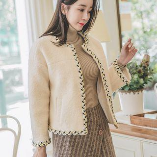 Braided Trim Open-front Jacket