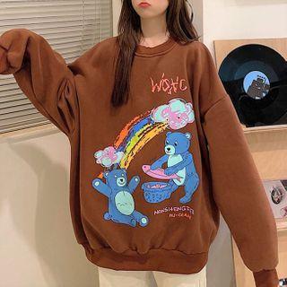 Oversize Long-sleeve Printed Sweatshirt