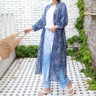 Paisley Cotton Long Robe Cardigan