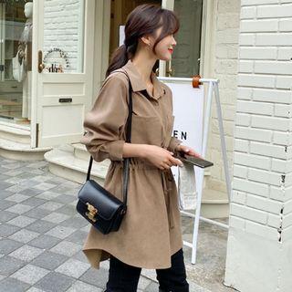 Dual-pocket Drawcord-waist Shirt