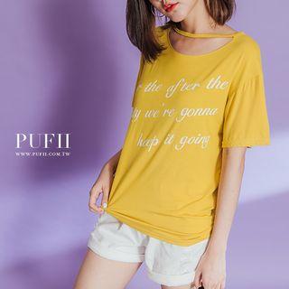Cut-out Front Printed Tee