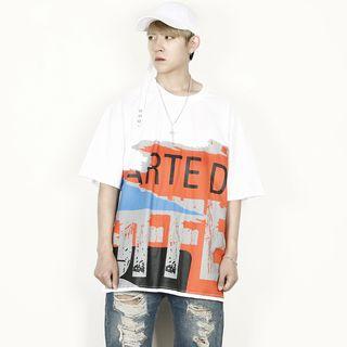 Rope-detailed Printed T-shirt
