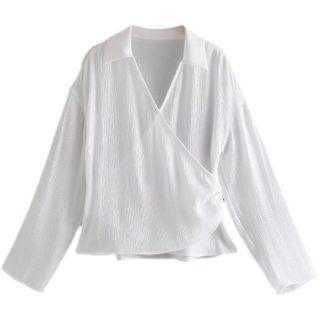 Collared Wrap Blouse