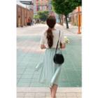 Self-tie Midi Flare Skirt Mint Green - One Size