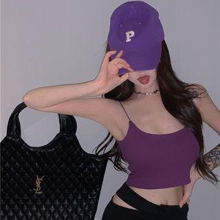 Cropped Camisole Top Purple - One Size