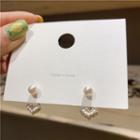 Heart Rhinestone Faux Pearl Alloy Swing Earring Silver Earring - Gold - One Size
