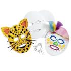 Set Of 24: Party Mask Diy Art Craft White - One Size