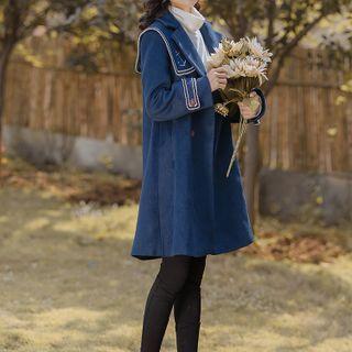 Floral Embroidered Collared Jacket