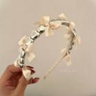 Ribbon Heart Headband 01 - 1 Pc - Beige - One Size