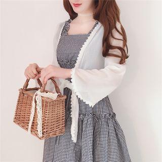 3/4 Bell-sleeve Tie-front Light Jacket