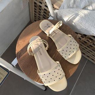 Sheer Panel Slide Sandals