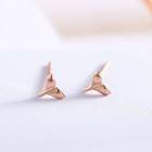 925 Sterling Silver Polished Whale Tail Earring