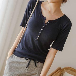 Button-detail Slim-fit Henley