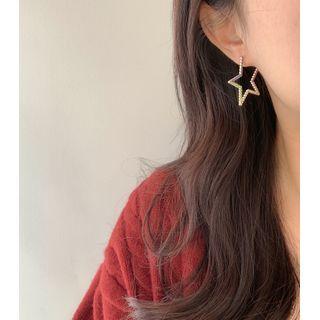 Rainbow Rhinestone Star Dangle Earring 1 Pair - As Shown In Figure - One Size