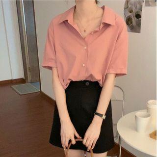 Short-sleeve Bow-back Shirt