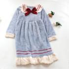 Sailor Collar Coral Fleece Lounge Dress