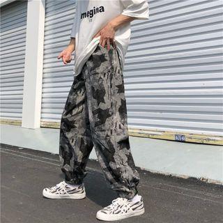 Pattern Print Straight Cut Sweatpants