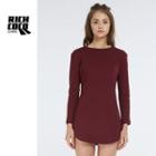 Long-sleeve Sheath T-shirt Dress