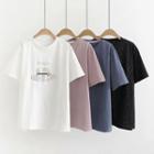Short-sleeve Sequined Hat T-shirt
