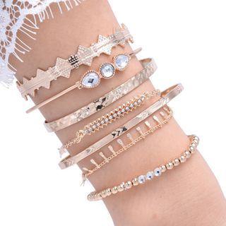 Alloy Rhinestone Bangle (various Designs) As Shown In Figure - One Size