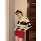 Striped Cropped Polo Shirt / Mini Polo Dress