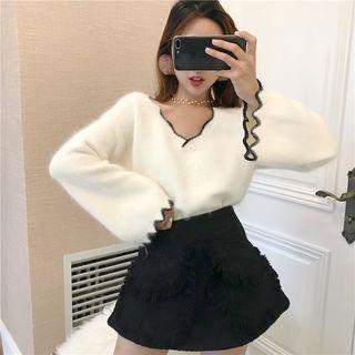 Fringed Trim A-line Skirt