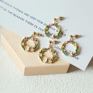 Floral Hoop Earring / Clip-on Earring