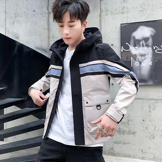 Long-sleeve Striped Cargo Jacket