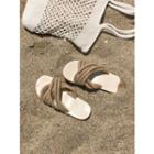 String Cross-strap Slide Sandals