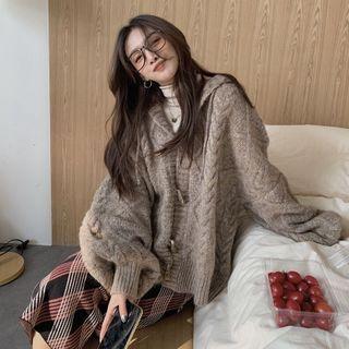 Toggle Hooded Knit Cardigan