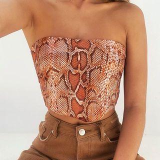 Snake Skin Print Tube Top