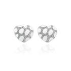 Elegant Fashion Heart Shape Austrian Element Crystal Earrings Silver - One Size