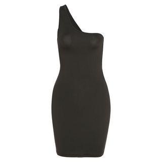 One-shoulder Lace-up Sheath Dress
