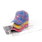 Couple Matching Embroidered Letter Plaid Baseball Cap