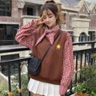 V-neck Vest / Plaid Shirt