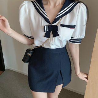 Short-sleeve Sailor Blouse / Skorts