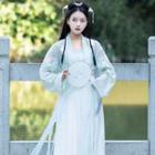 Long-sleeve Embroidered Hanfu Top / Maxi Skirt / Cape / Camisole / Set