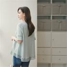 Lace-trim A-line T-shirt